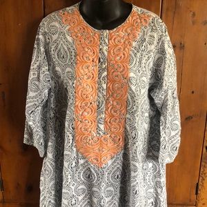 Roberta Roller Rabbit Tunic Size Large 100% Cotton